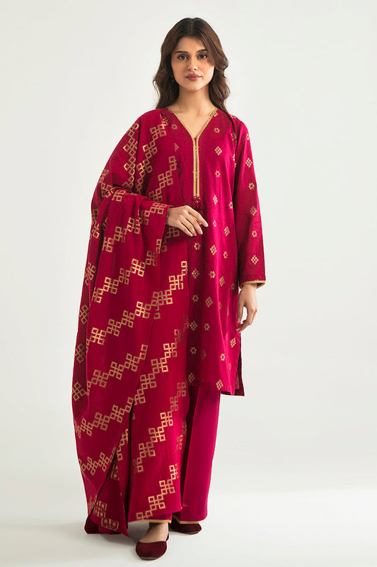 PEARL LIGHT-A-3PC COTTON JACQUARD SUIT
