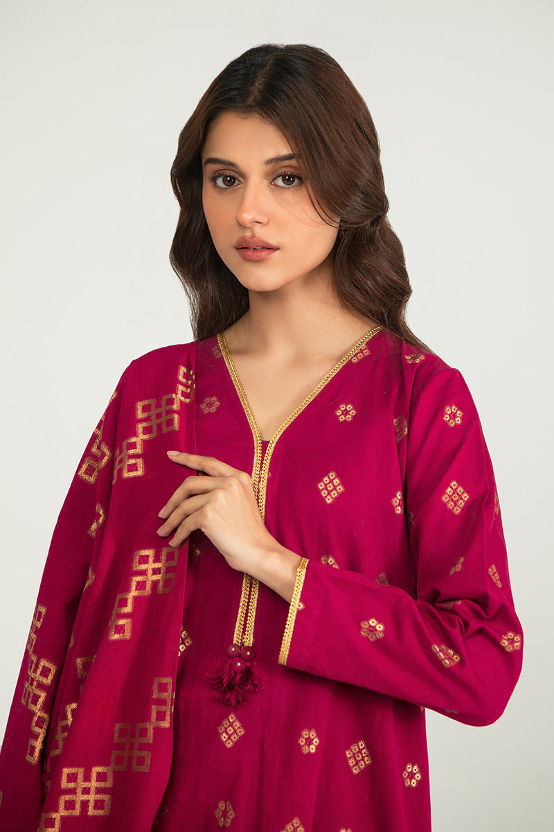 PEARL LIGHT-A-3PC COTTON JACQUARD SUIT