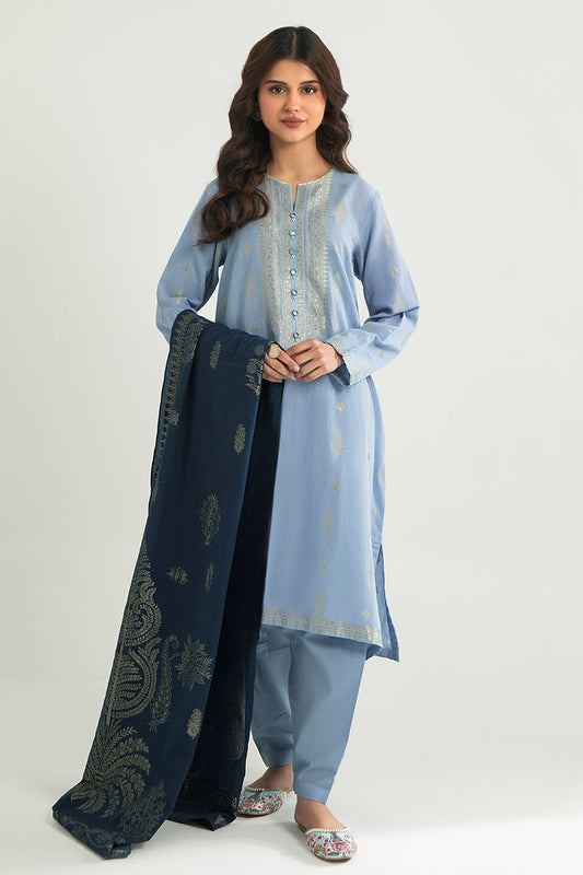 MAJESTIC CHARM-A-3PC COTTON JACQUARD SUIT