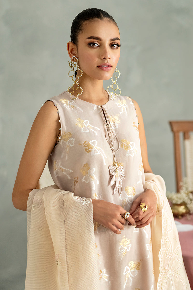 PASTEL BOW-3PC COTTON JACQUARD SUIT