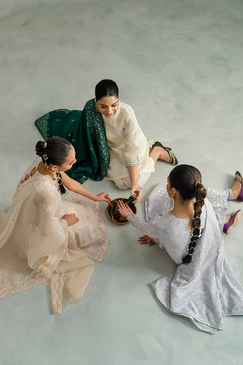 PASTEL BOW-3PC COTTON JACQUARD SUIT