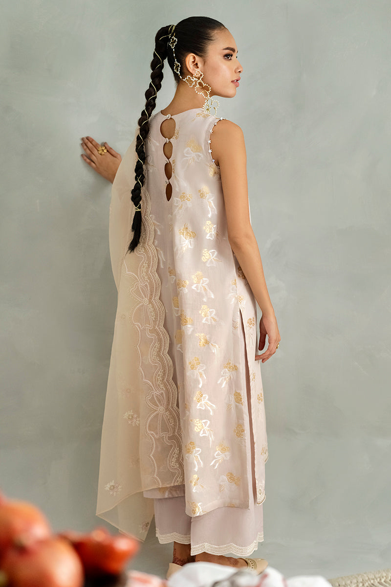 PASTEL BOW-3PC COTTON JACQUARD SUIT