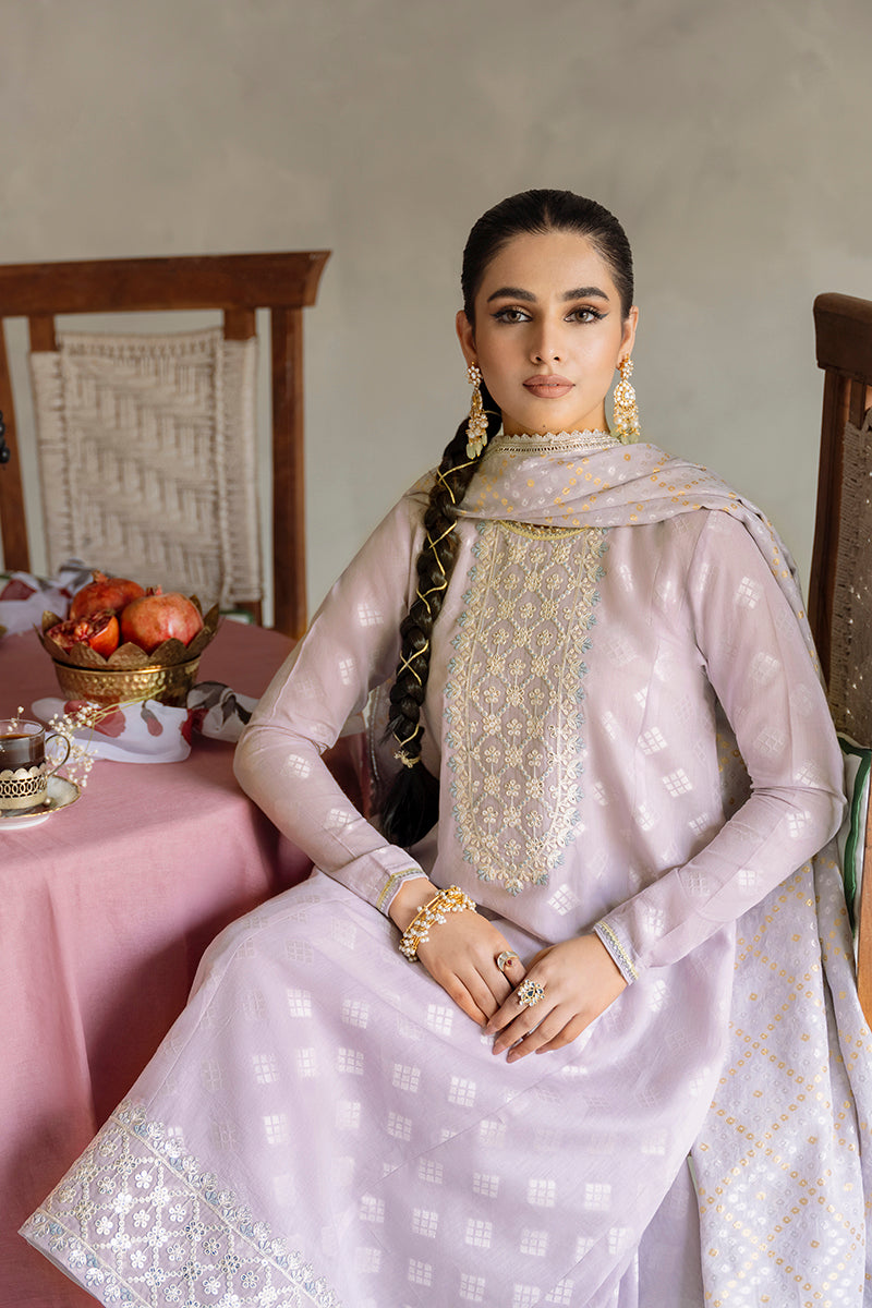 LILAC HINT-3PC COTTON JACQUARD SUIT