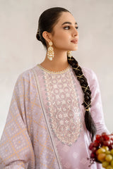 LILAC HINT-3PC COTTON JACQUARD SUIT