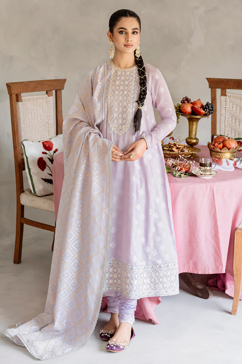 LILAC HINT-3PC COTTON JACQUARD SUIT