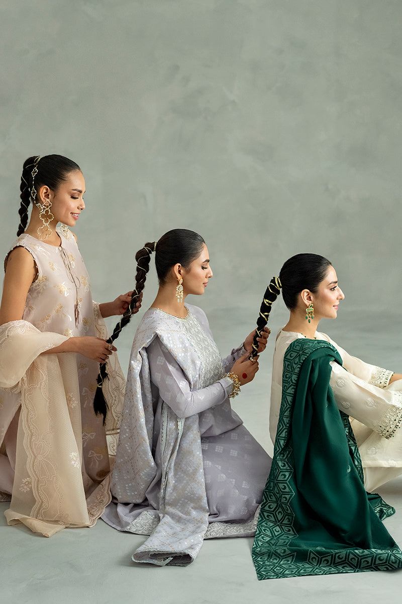 LILAC HINT-3PC COTTON JACQUARD SUIT