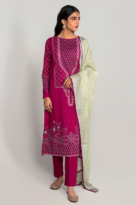 FLORAL SPRUCE-3PC PRINTED LAWN SUIT