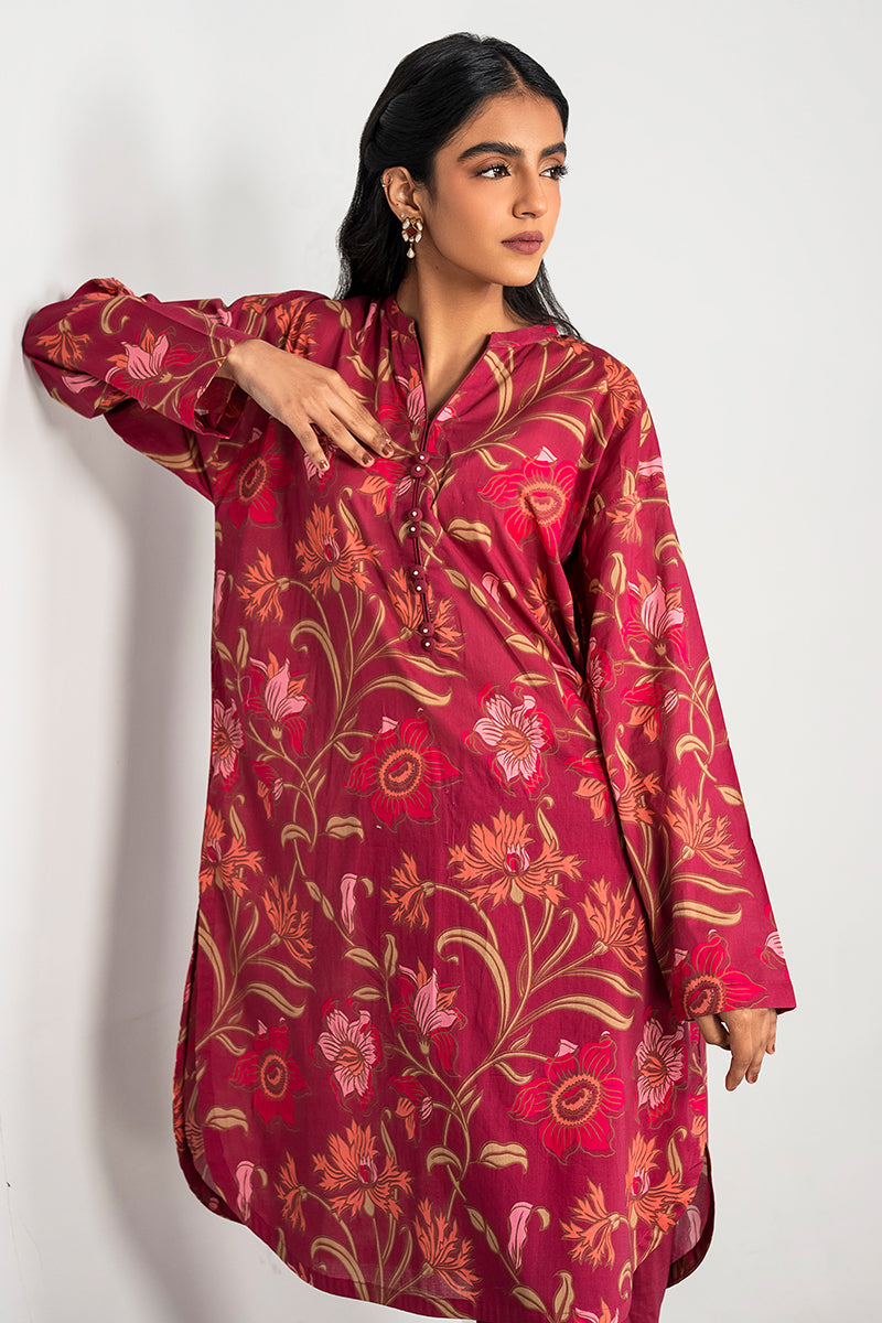 CERISE GARNET-2PC PRINTED LAWN SUIT
