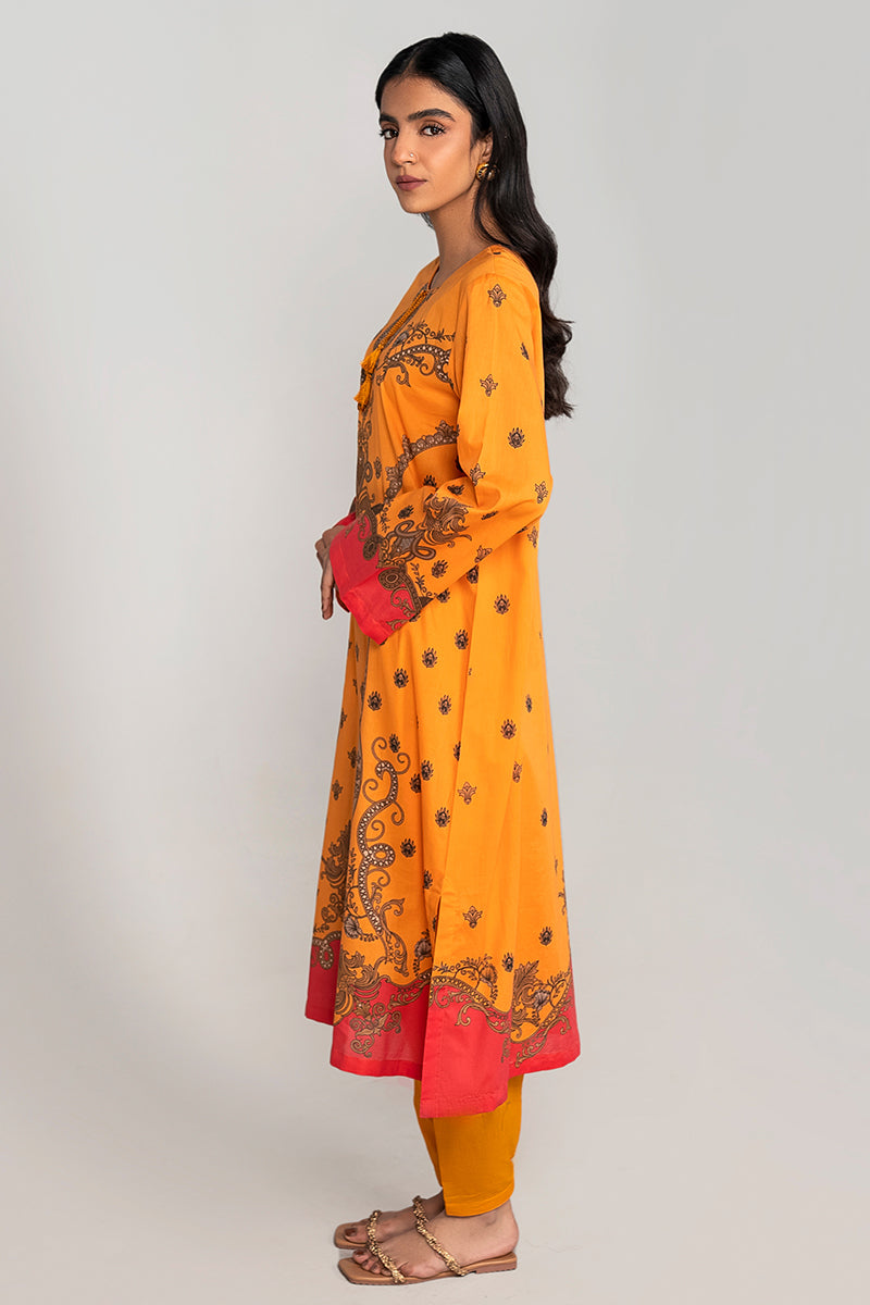 GOLDEN AURA-2PC PRINTED LAWN SUIT