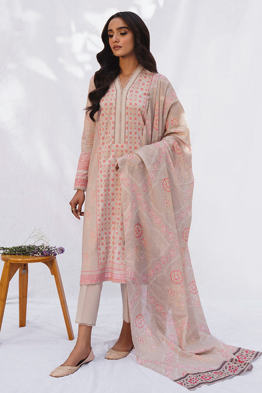 BLOCK IMPRESSION-3PC PRINTED LAWN SUIT