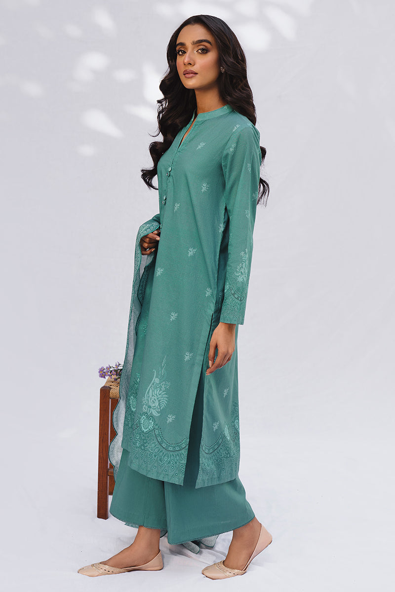 VERDANT SAGE-3PC PRINTED LAWN SUIT