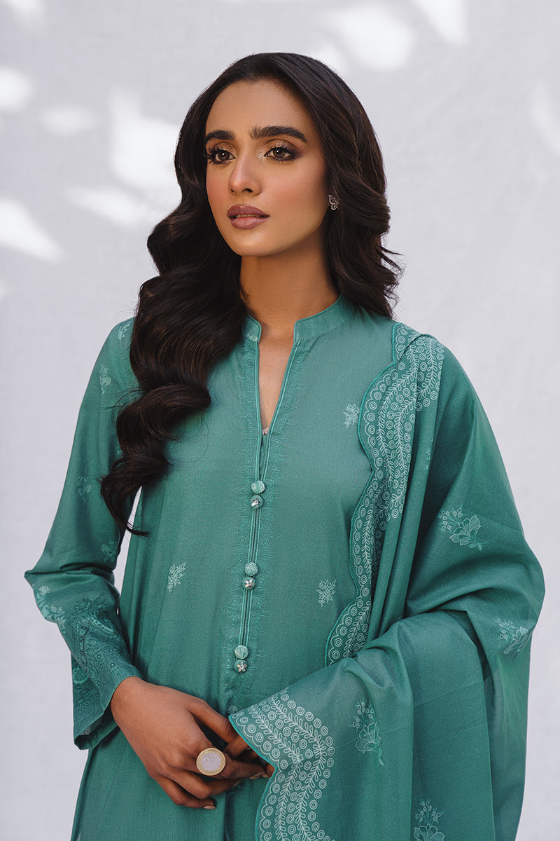 VERDANT SAGE-3PC PRINTED LAWN SUIT