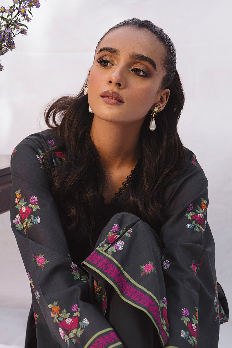 KAYLEN BLACK-2PC PRINTED LAWN SUIT