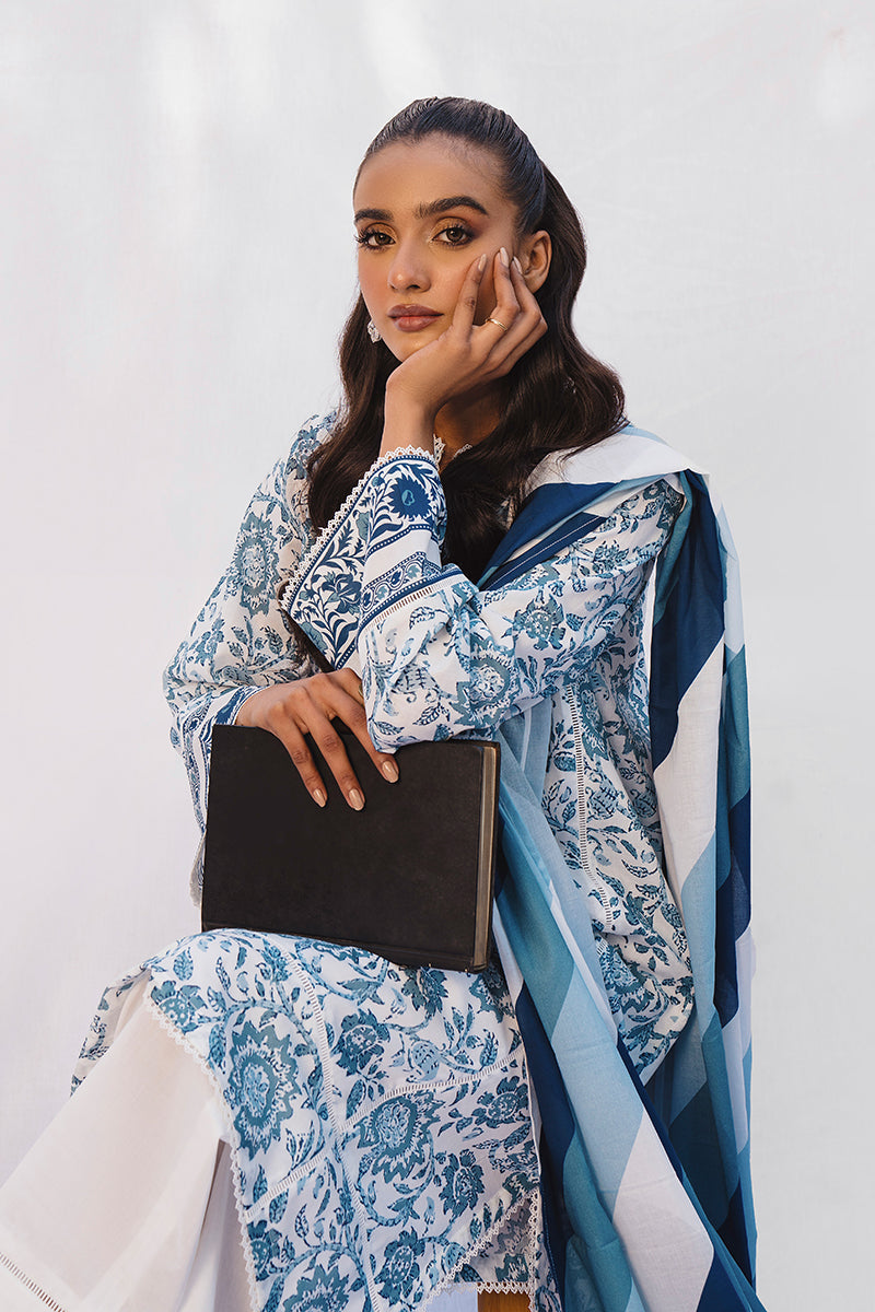 ORCHID BLUE-3PC PRINTED LAWN SUIT