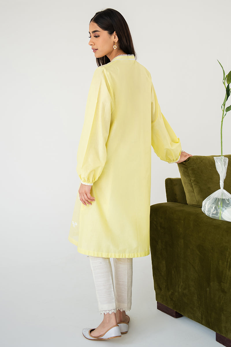 FLUORESCENT LIME EMBROIDERED SHIRT