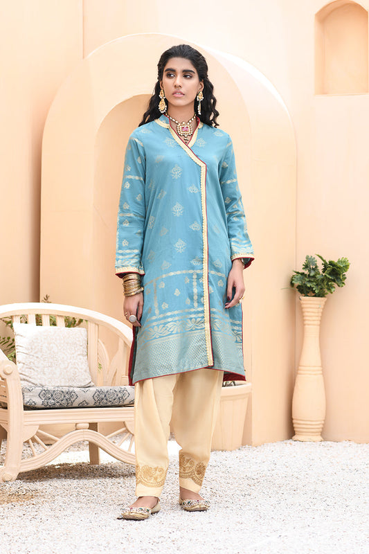 TEAL GLORY  - EMBELLISHED SHIRT