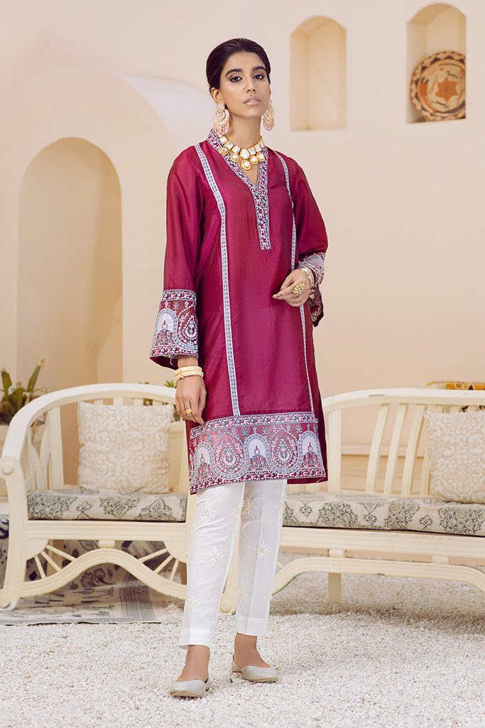 MAGENTA BLOOM EMBROIDERED SHIRT