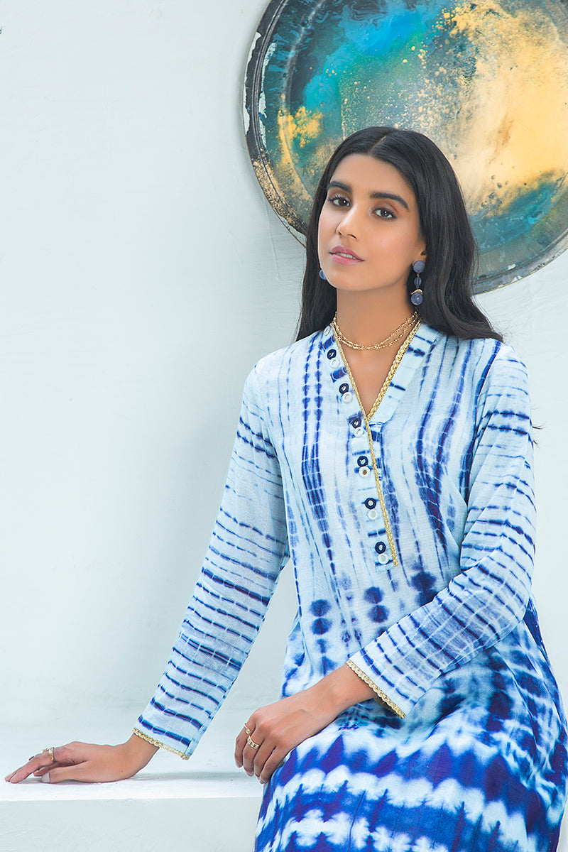 SPLASH TEAL - EMBELLISHED SHIRT
