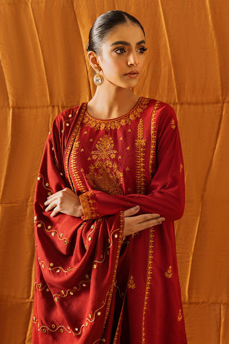 MUGHAL RUST-2PC (SHIRT & DUPATTA)