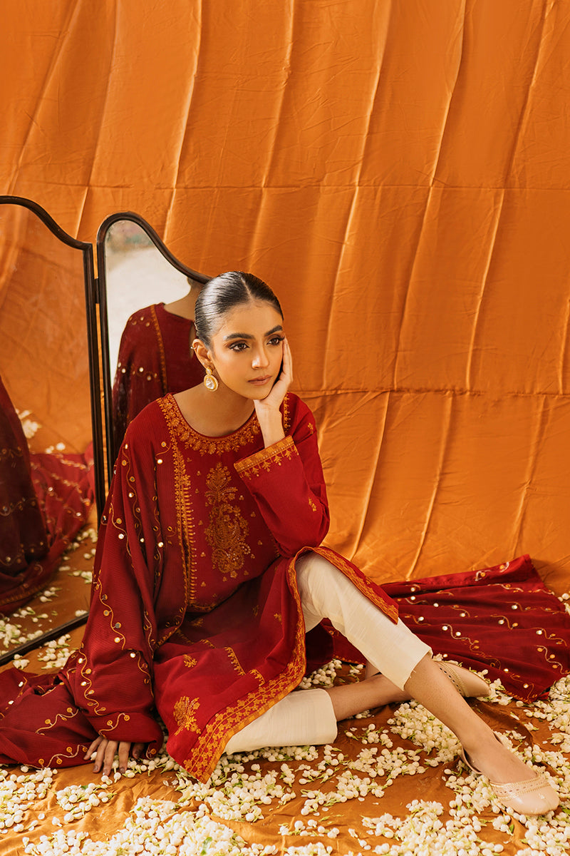 MUGHAL RUST-2PC (SHIRT & DUPATTA)