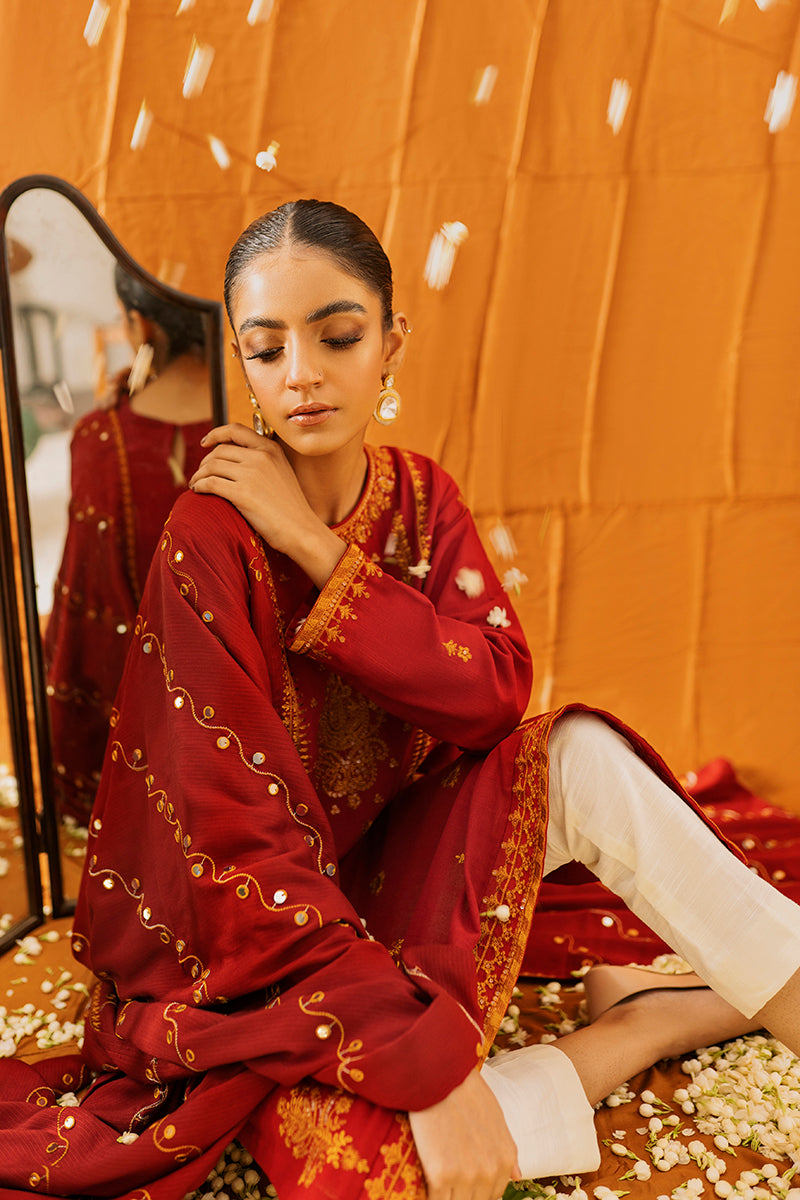 MUGHAL RUST-2PC (SHIRT & DUPATTA)