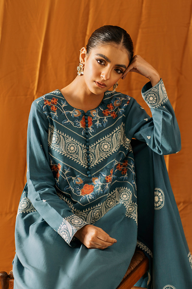 COLONIAL BLUE-2PC (SHIRT & DUPATTA)