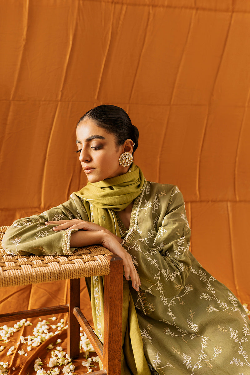 MOSS GREEN-2PC (SHIRT & DUPATTA)
