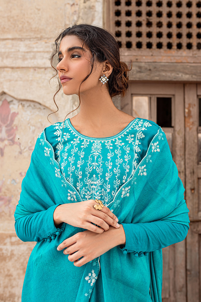 TEAL RADIANT-2PC (SHIRT & DUPATTA)