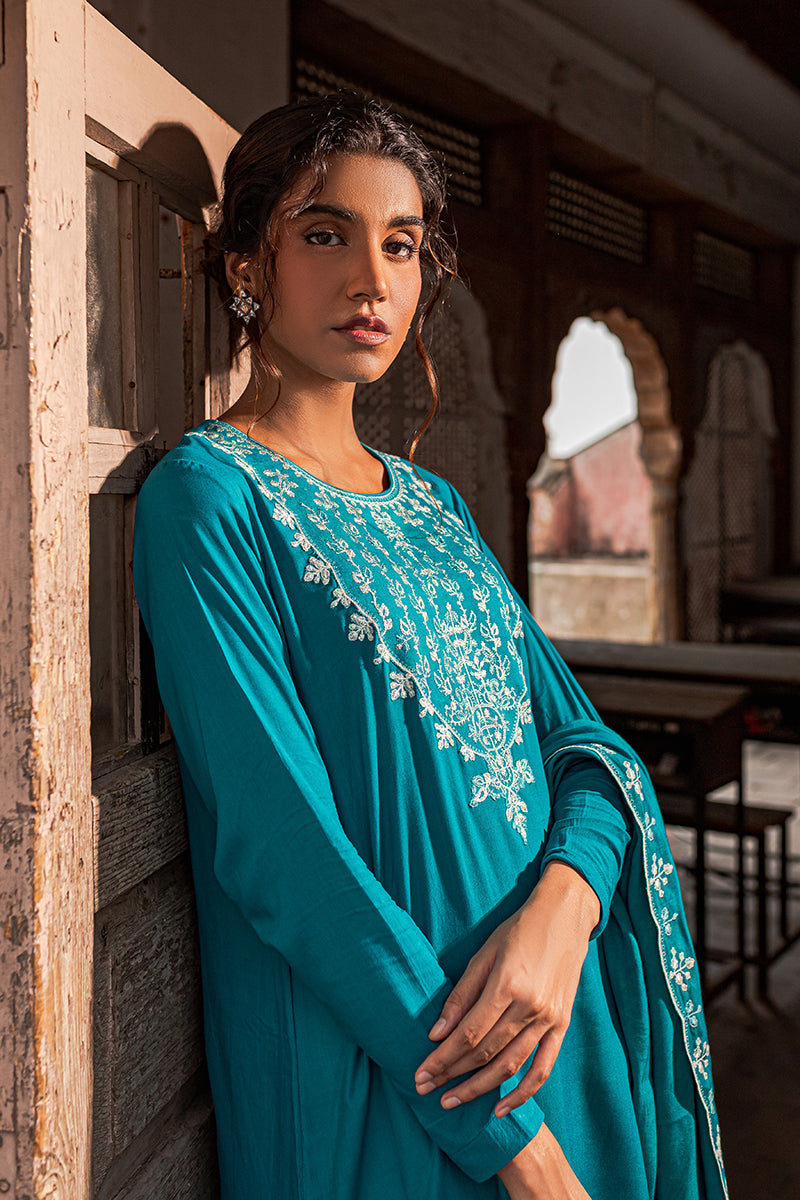 TEAL RADIANT-2PC (SHIRT & DUPATTA)
