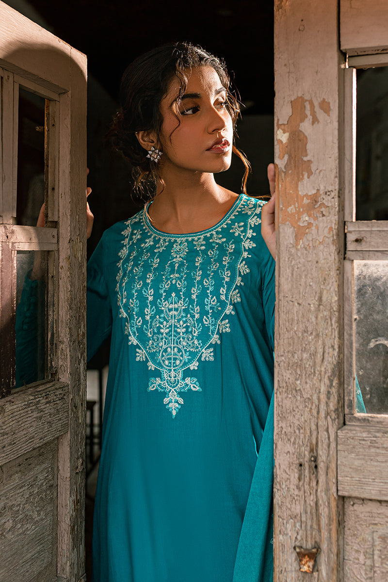 TEAL RADIANT-2PC (SHIRT & DUPATTA)