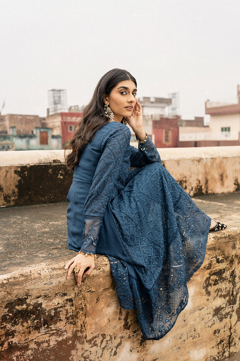 MIDNIGHT BLUE EMBROIDERED SHIRT