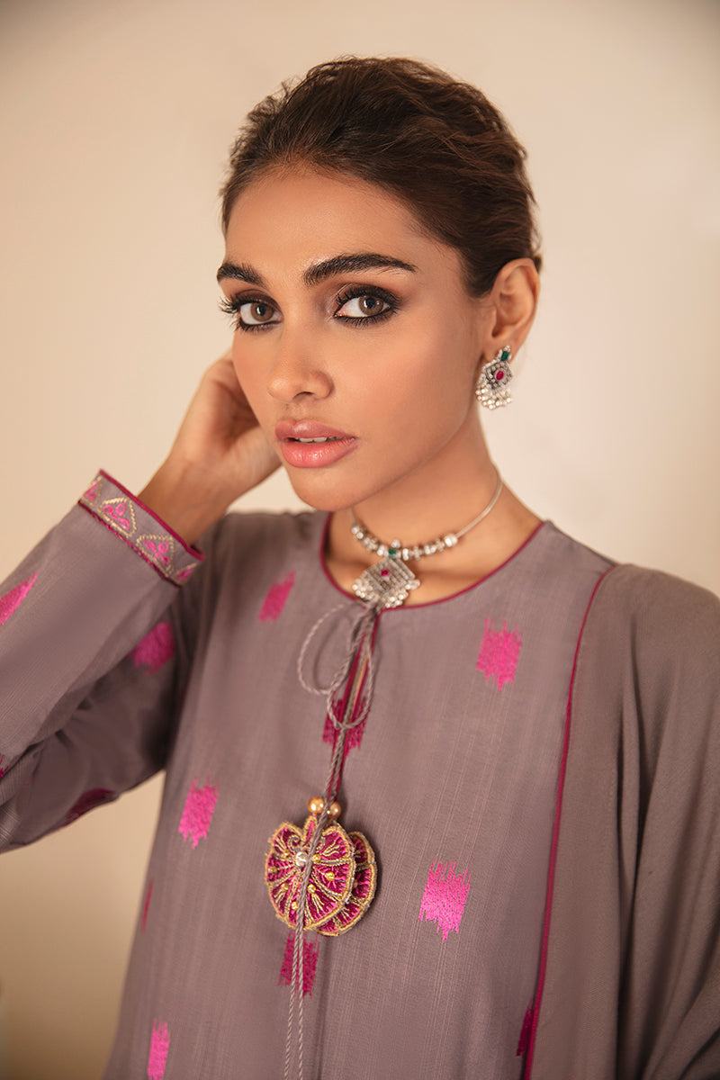 SERE GULL EMBROIDERED SHIRT- 3PC (SHAWL)
