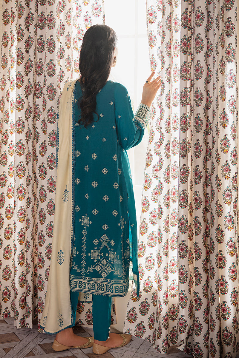 BERYL STERLING EMBROIDERED SHIRT - 3PC (SHAWL)