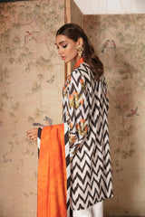 RUSSET TWILL-3PC LINEN EMBROIDERED SUIT