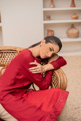 CHERRY SCARLET EMBROIDERED SHIRT