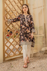 CHARCOAL ORCHID PRINTED SHIRT