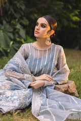 WINSOME HAZE-4PC EMBROIDERED ORGANZA SUIT