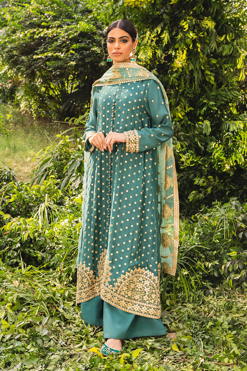 VERDANT RELIC-4PC EMBROIDERED SILK SUIT