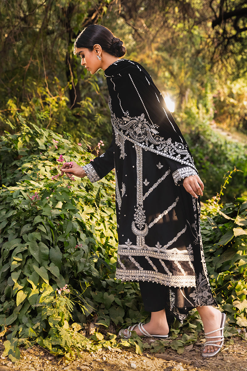 RAVEN GLORY-4PC EMBROIDERED NET SUIT