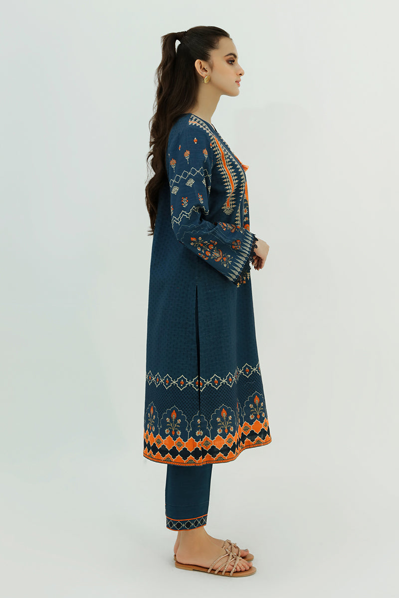 BERRY BLUE-2PC PRINTED KHADDAR SUIT