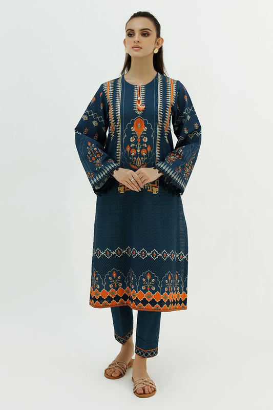 BERRY BLUE-2PC PRINTED KHADDAR SUIT