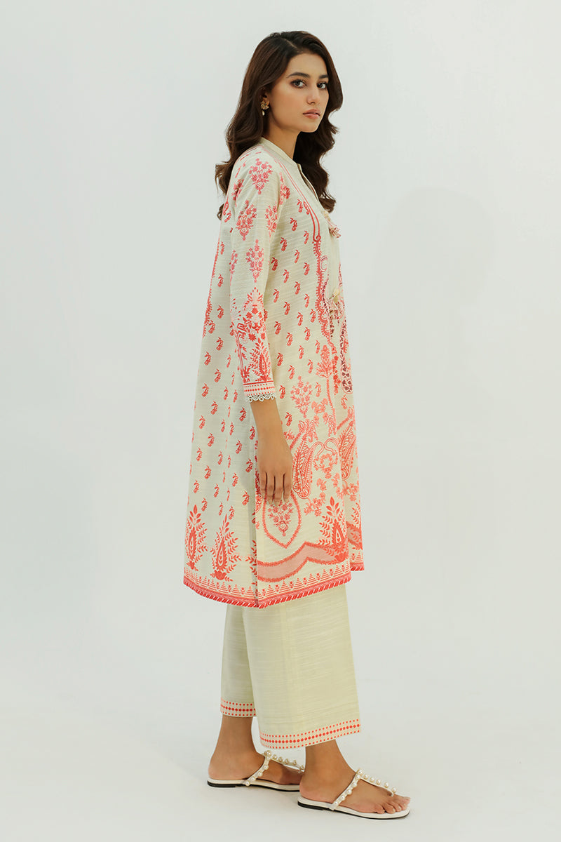 CORAL GLINT-2PC KHADDAR PRINTED SUIT
