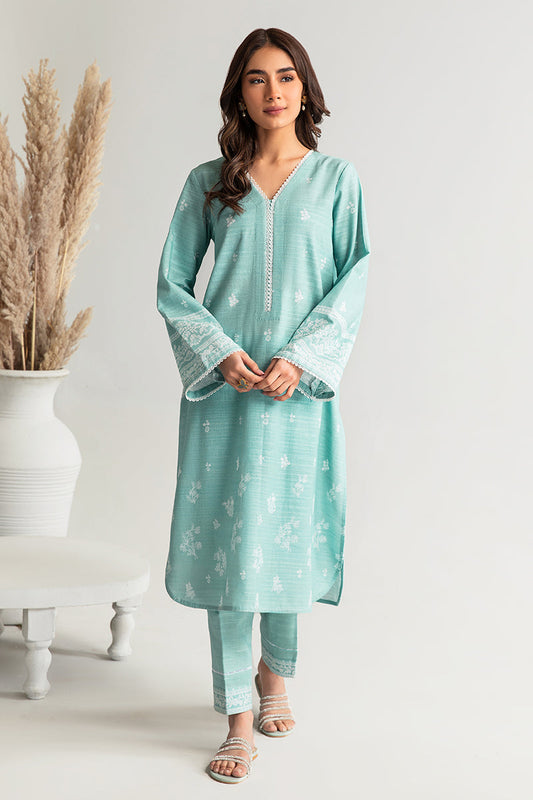 CERULEAN BLUE-2PC KHADDAR PRINTED SUIT