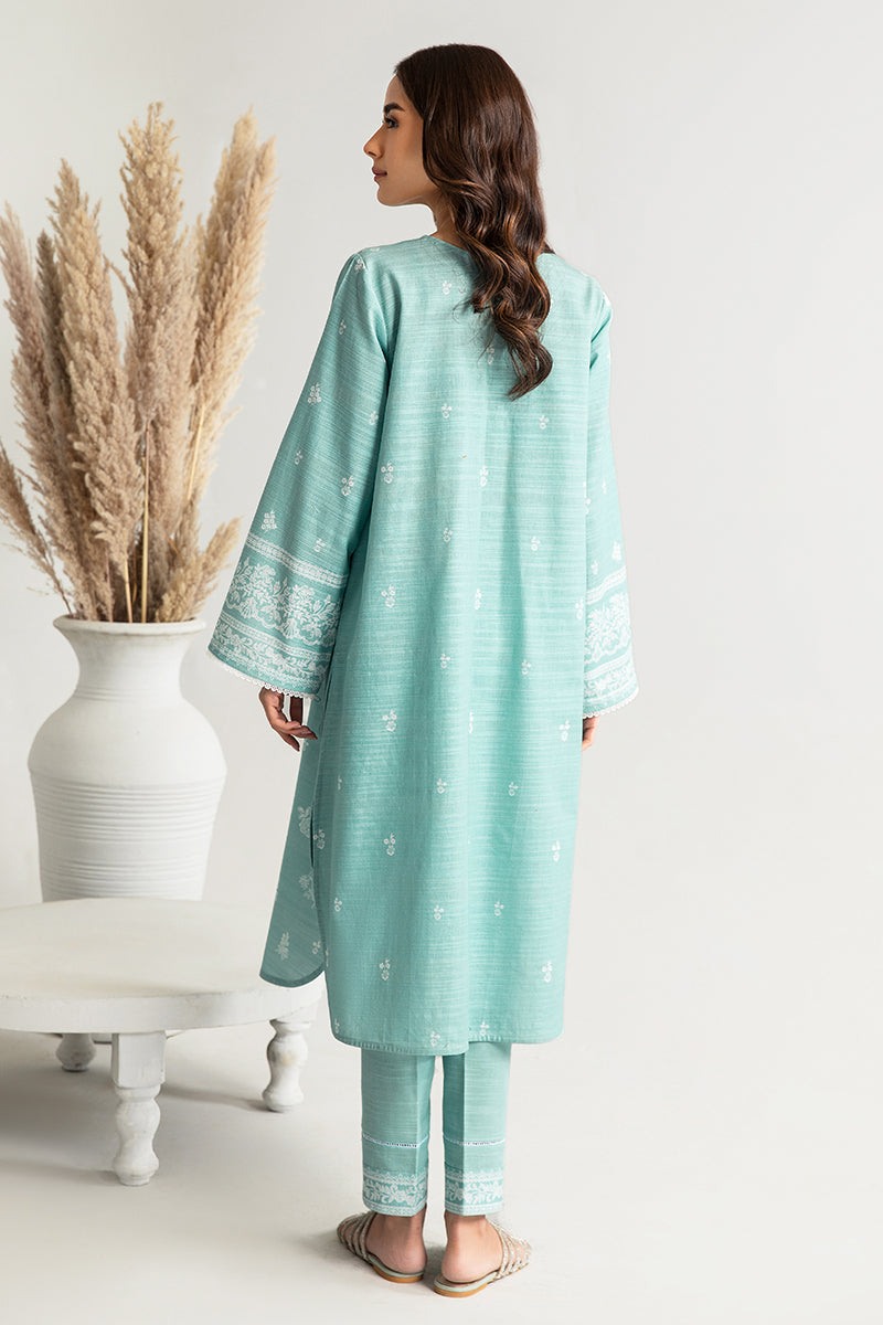CERULEAN BLUE-2PC KHADDAR PRINTED SUIT