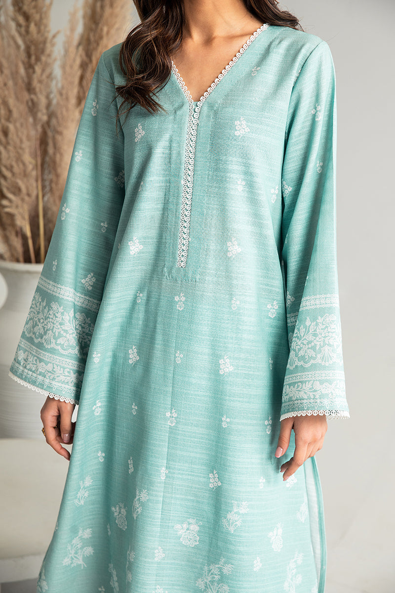 CERULEAN BLUE-2PC KHADDAR PRINTED SUIT