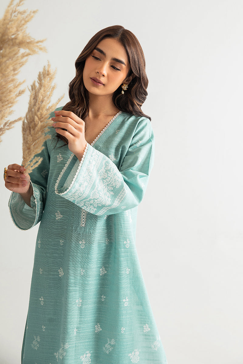 CERULEAN BLUE-2PC KHADDAR PRINTED SUIT