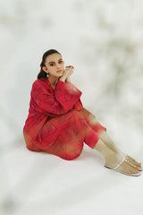 FUSCHIA IMPRESSION-2PC LINEN PRINTED SUIT