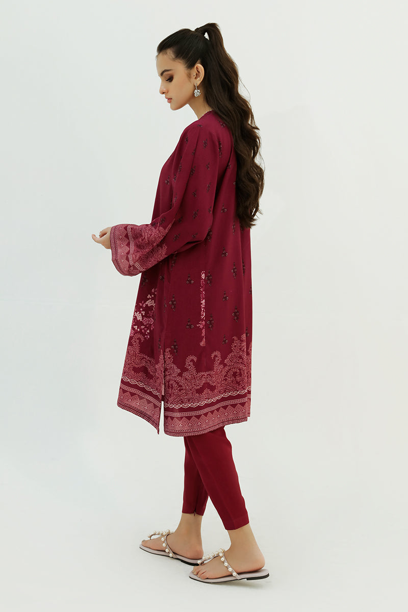PLUM PETAL-2PC LINEN PRINTED SUIT