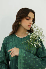 TEAL GLAM-2PC LINEN PRINTED SUIT