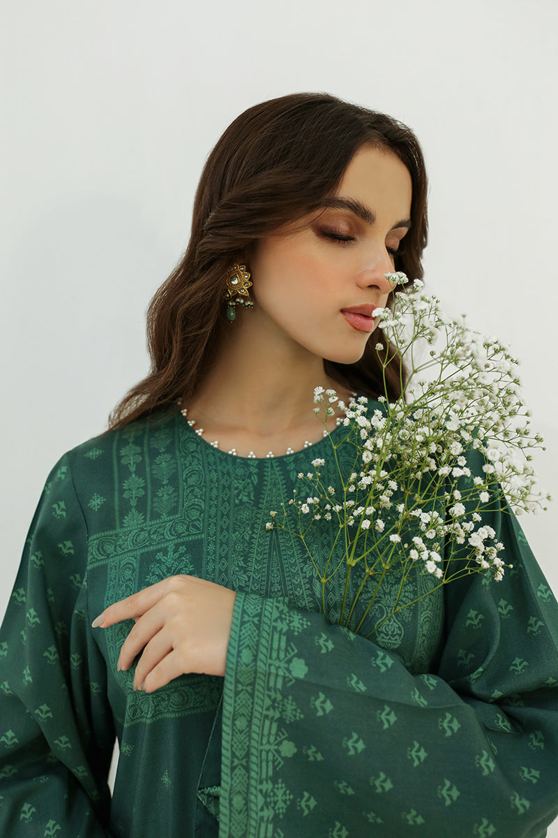 TEAL GLAM-2PC LINEN PRINTED SUIT